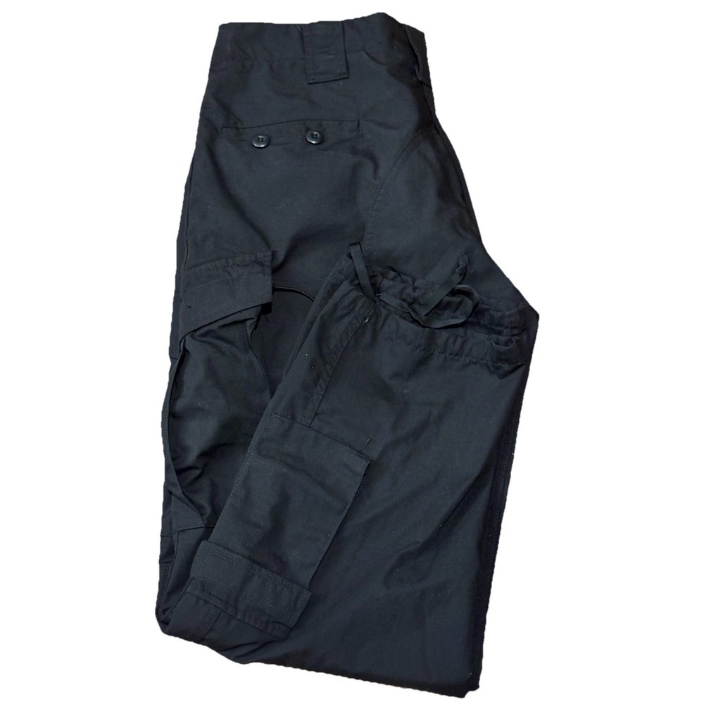 Propper Mens 38x30 Black Ripstop Tactical Cargo Pants Pockets Drawstring Ankle